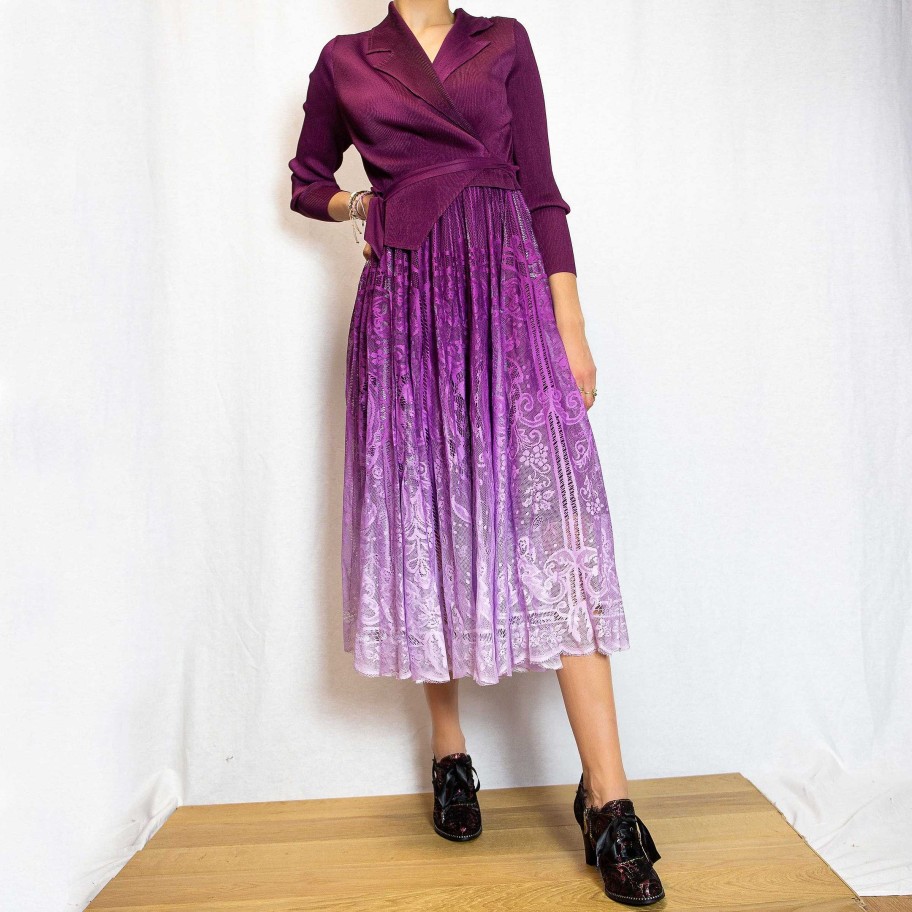 Vetements Laura Vita | Robe Dundee Mauve Degrade Exclusivite