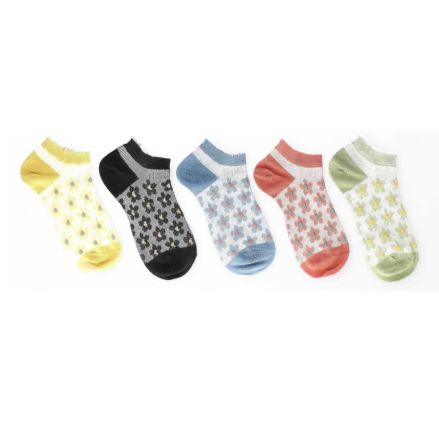 Accessoires Laura Vita | Lot De 5 Paires De Chaussettes Fleurs